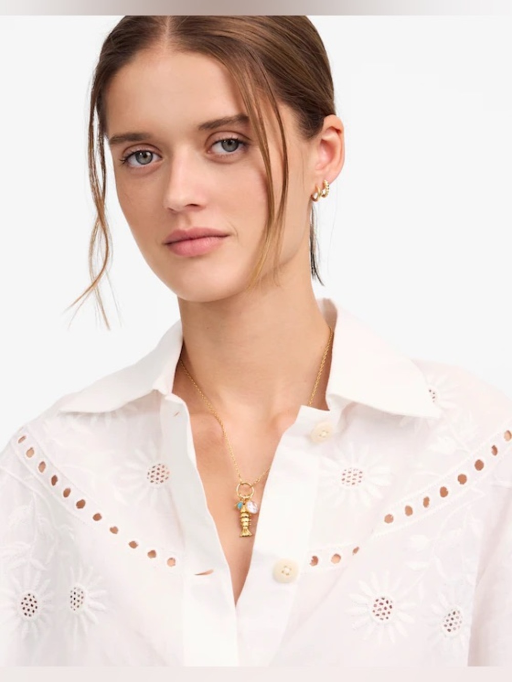 NWT Madewell Embroidered Lace Button-Up Shirt - Picture 6 of 9